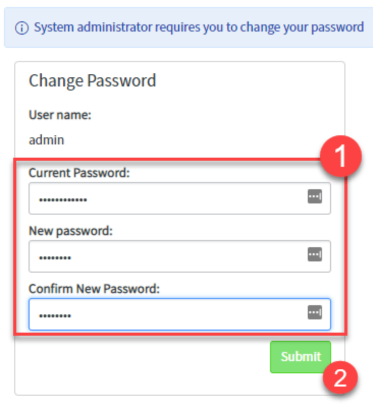change or update password